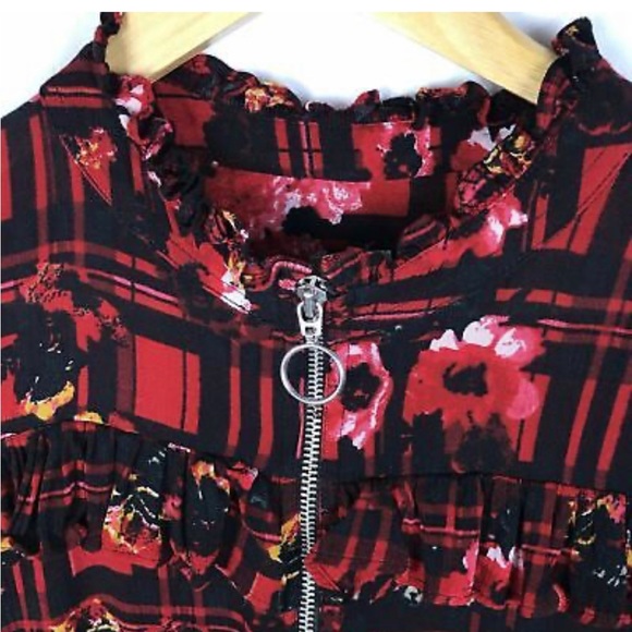 ASOS Red/Black Smock Dress Size 16 UK - Picture 9 of 10